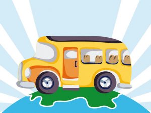 School Bus Difference Online Coloring Game
